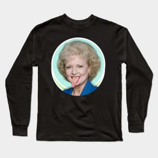 Betty White Tongue Out Long Sleeve T-Shirt